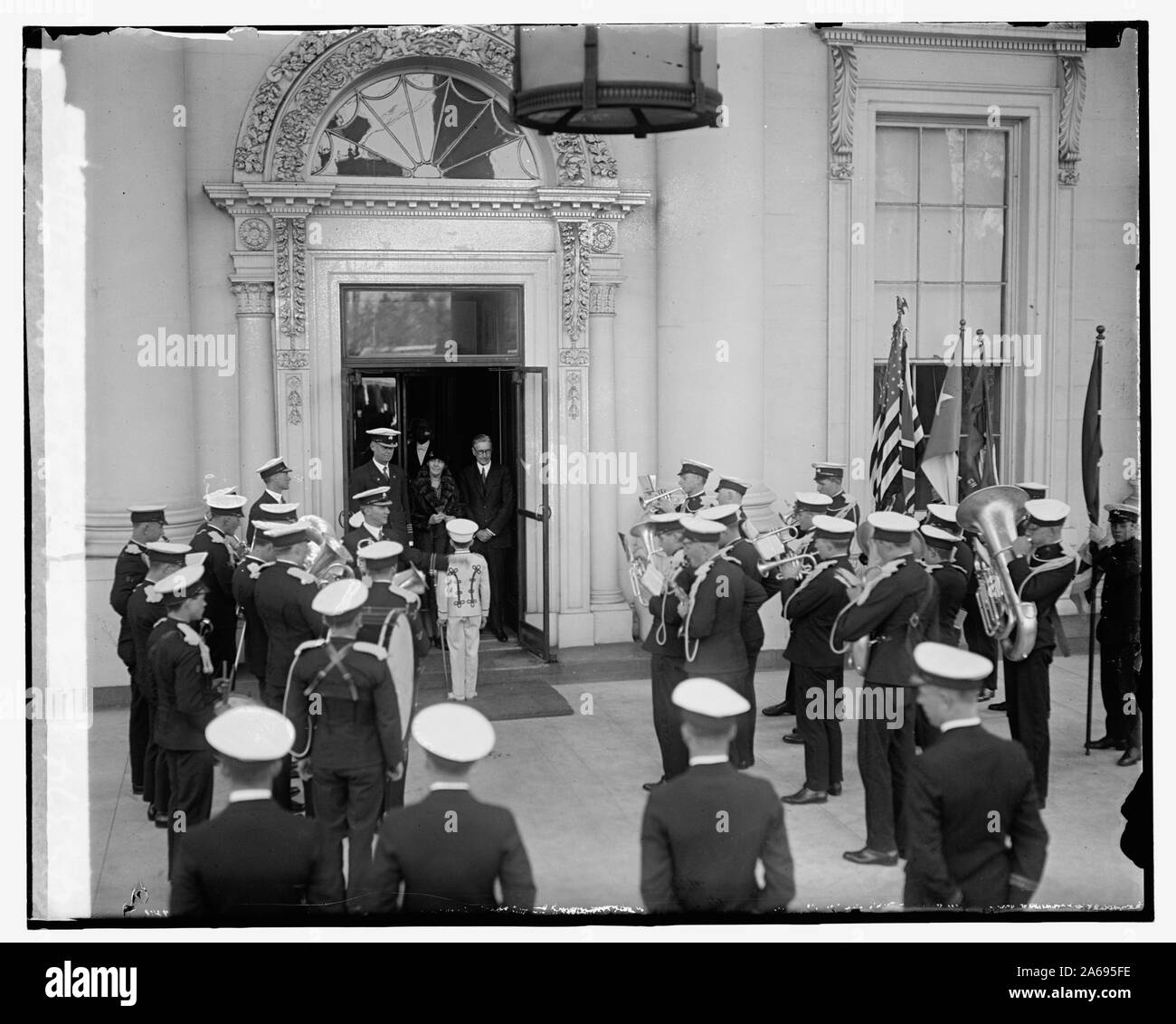 Young Australian League Band at White House, 3/7/29 Stock Photo
