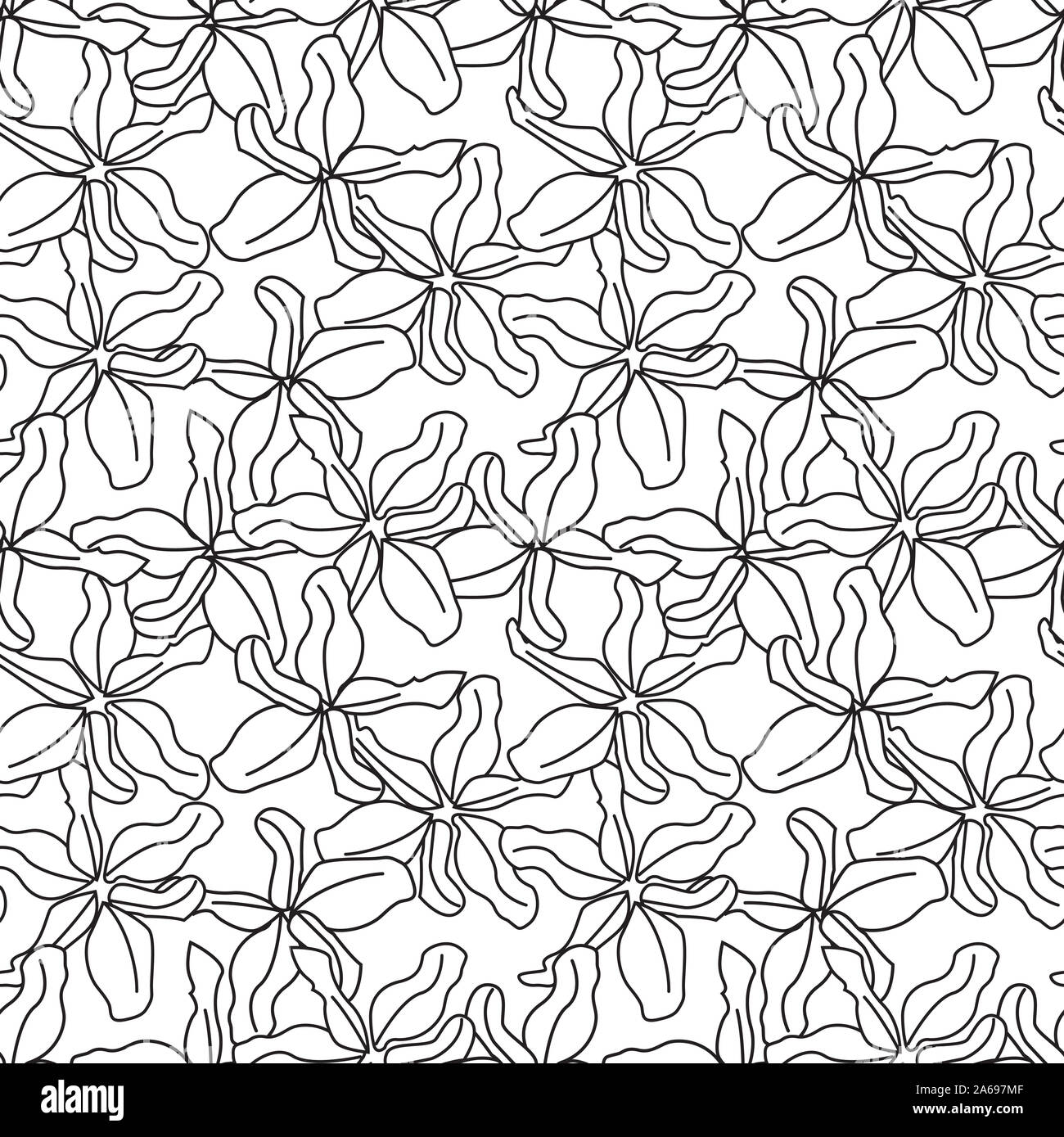 Colourful Decorative Botanical Floral Pattern in Vector - Suitable for prints, patterns, backgrounds, websites, wallpaper, crafts Stock Photo