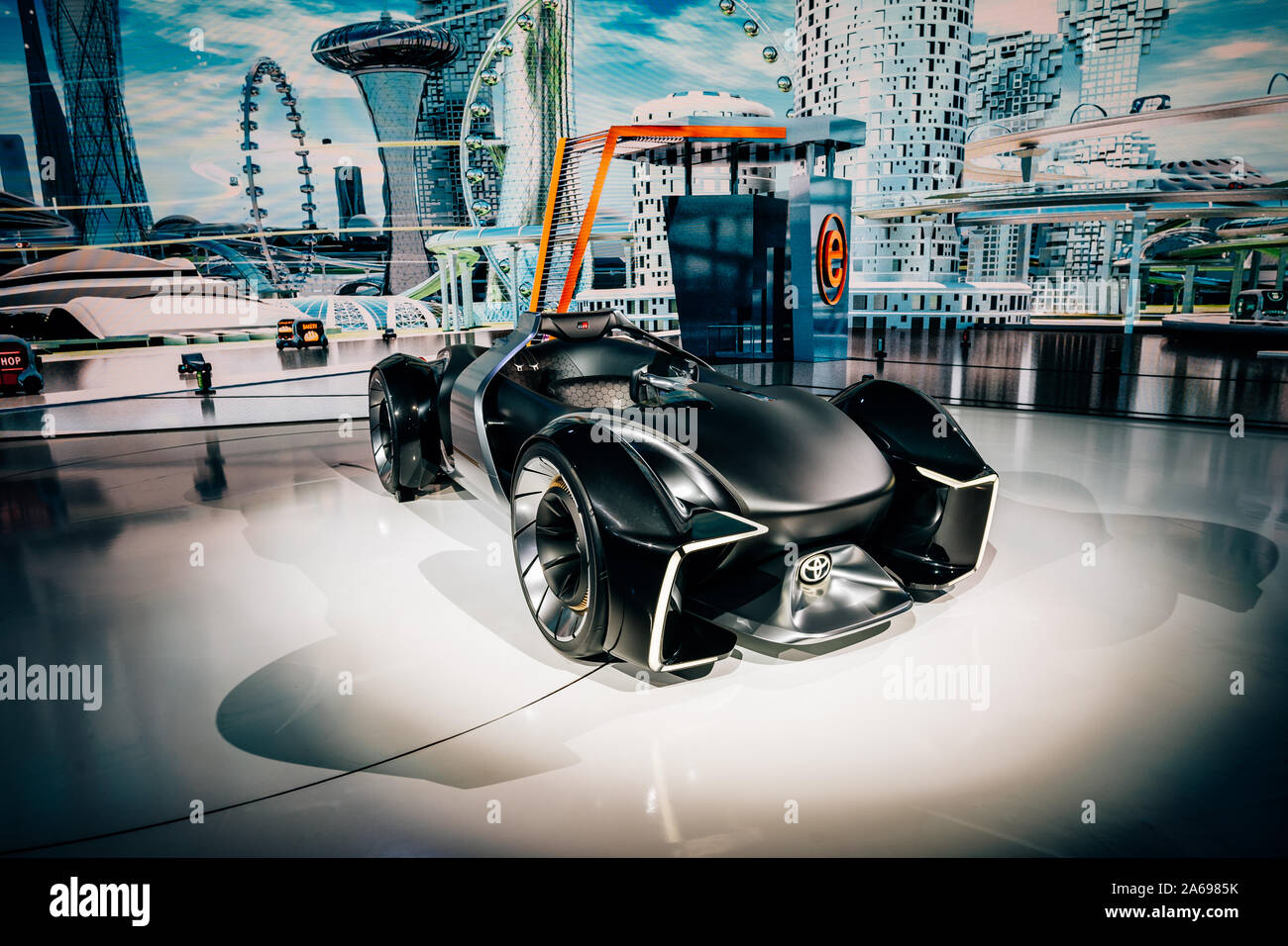 Toyota's e-Racer on display at the Tokyo Motor Show 2019 in Tokyo International Exhibition Center, Japan on October 23, 2019. Credit: Stephan Jarvis/AFLO/Alamy Live News Stock Photo