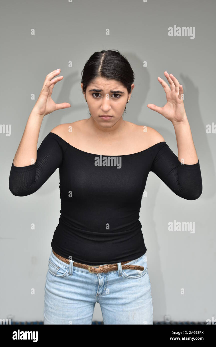 Minority Girl Under Stress Stock Photo Alamy