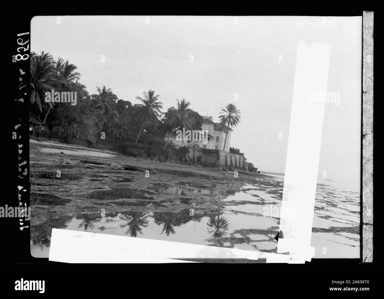 Zanzibar. A seaside palace of the Sultan. View along sea front Stock Photo