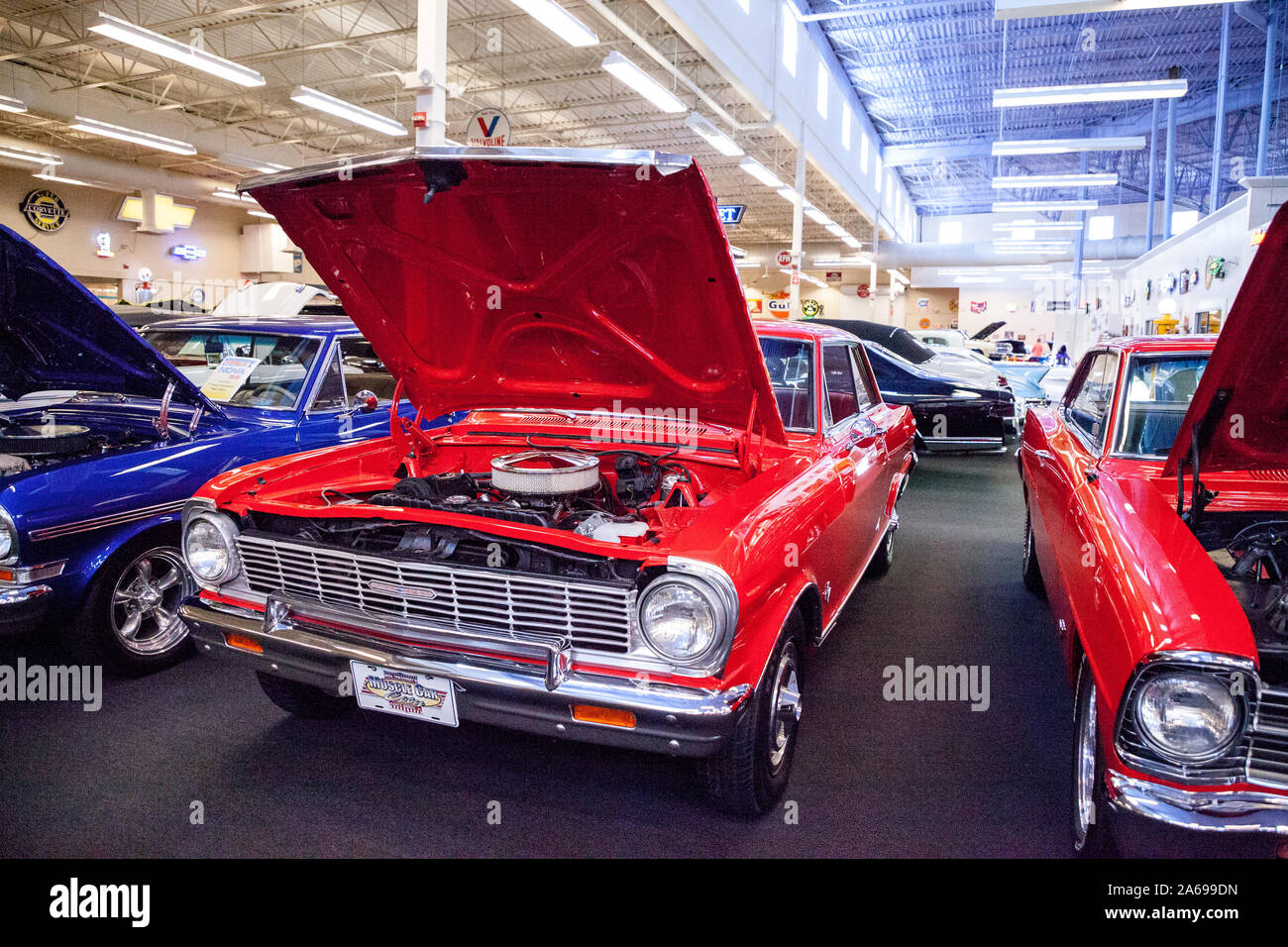 Punta Gorda, Florida, USA October 13, 2019 Red 1965 Chevrolet Nova