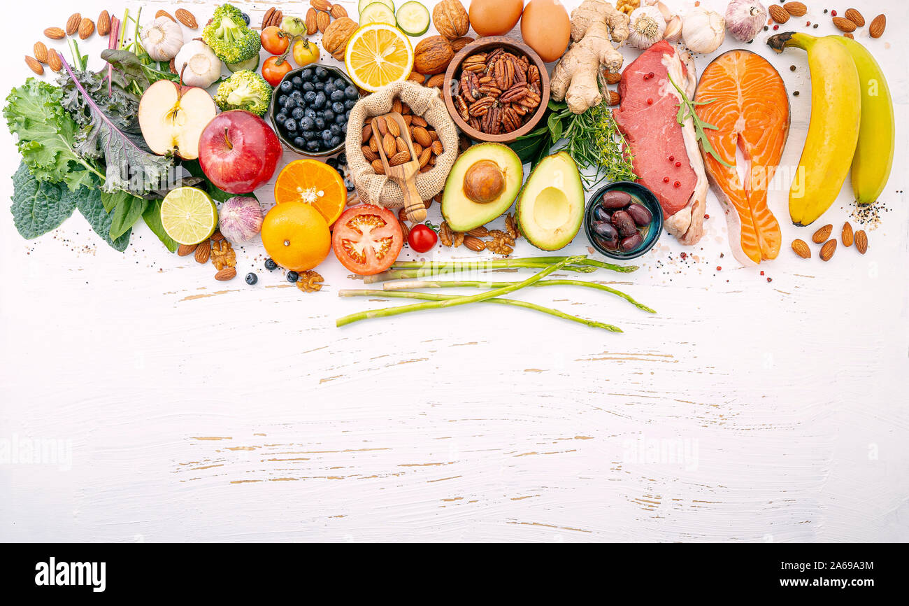 Ketogenic low carbs diet concept. Ingredients for healthy foods