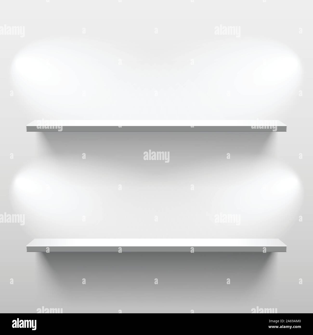 Shelves with shadow in empty white room Stock Vector Image & Art - Alamy