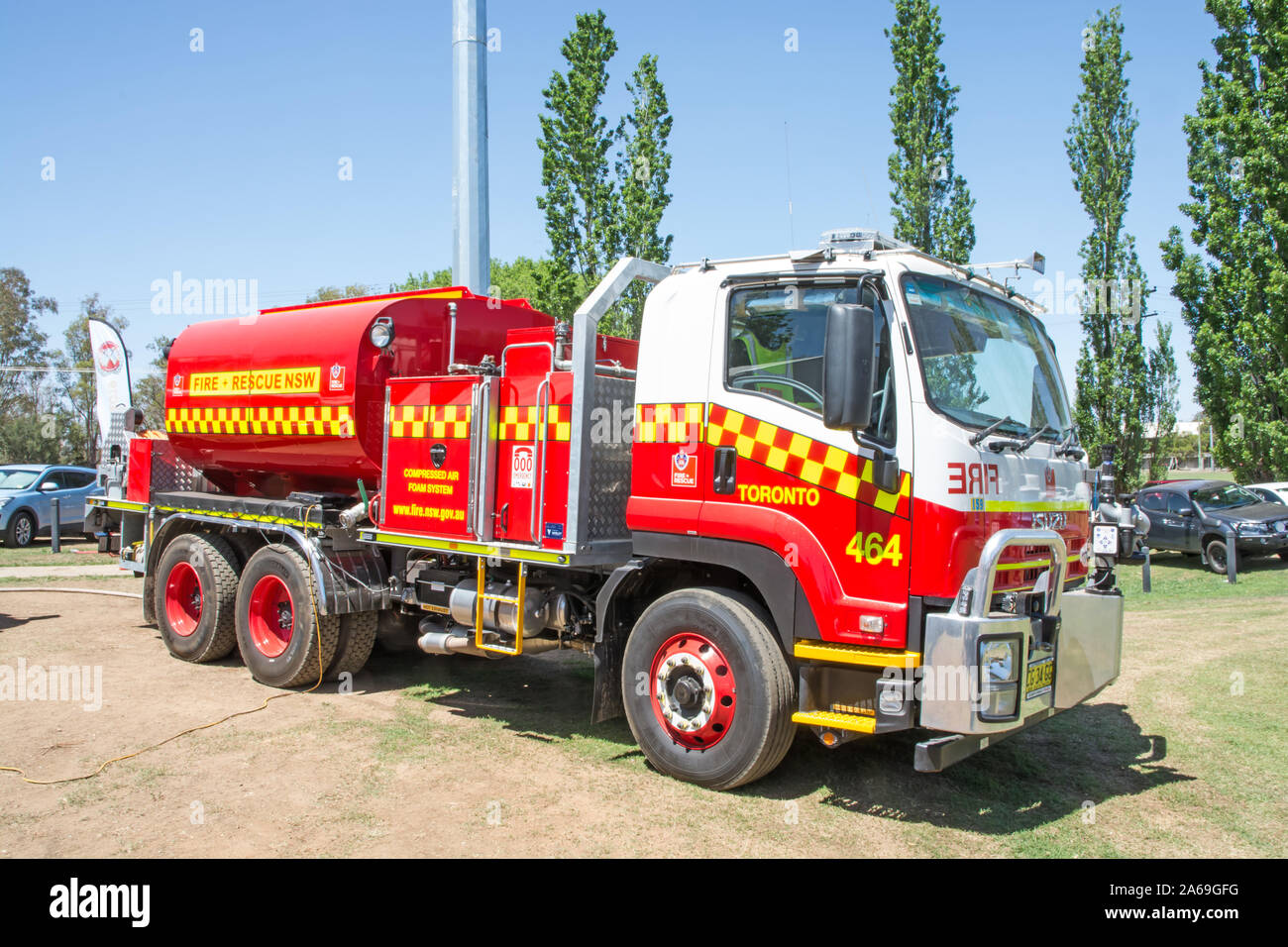Isuzu Fire Engine Compressed air and foam fire brigade tanker. Stock Photo
