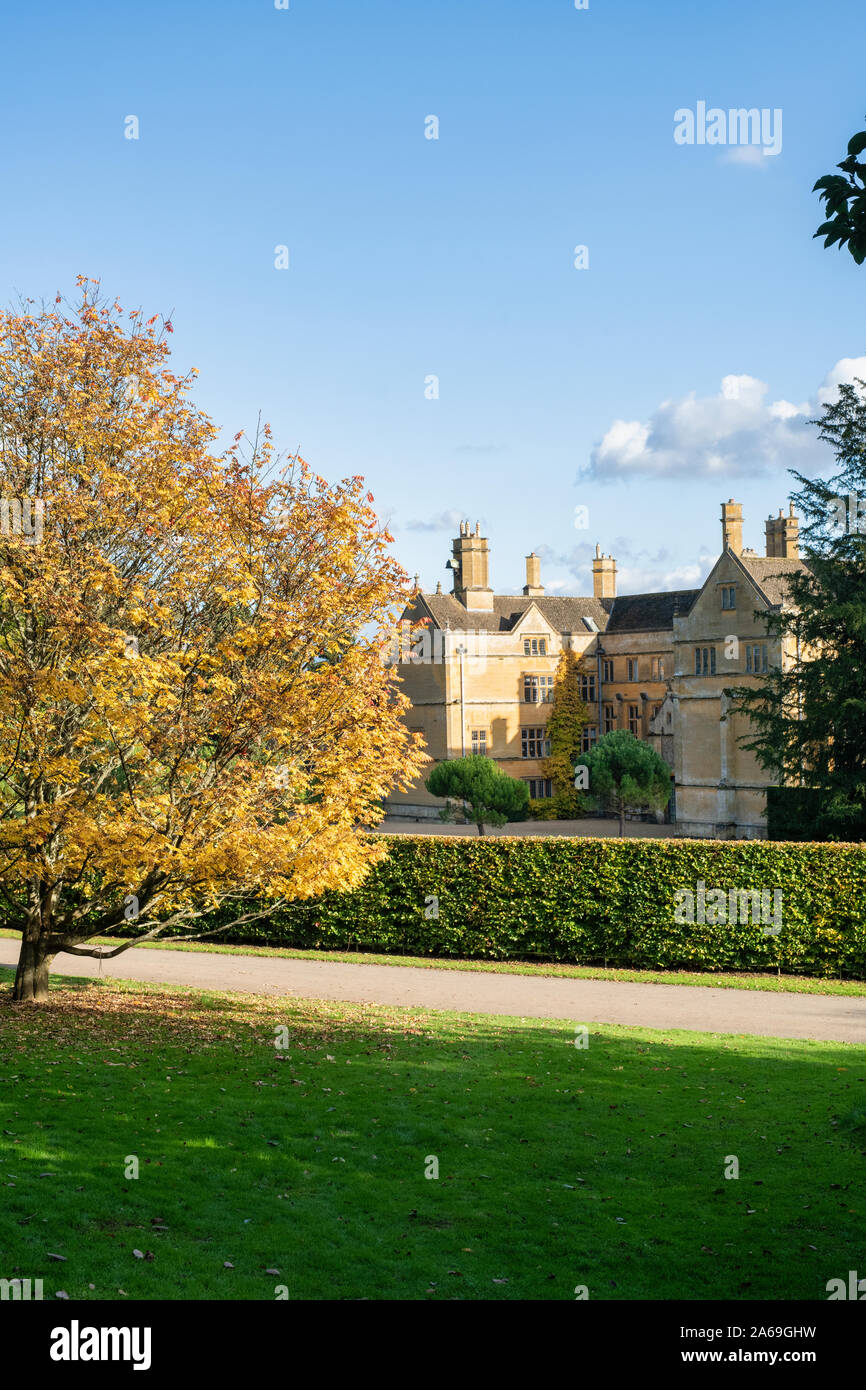 Batsford manor house in the autumn. Batsford, Moreton-in-Marsh, Cotswolds, Gloucestershire, England Stock Photo