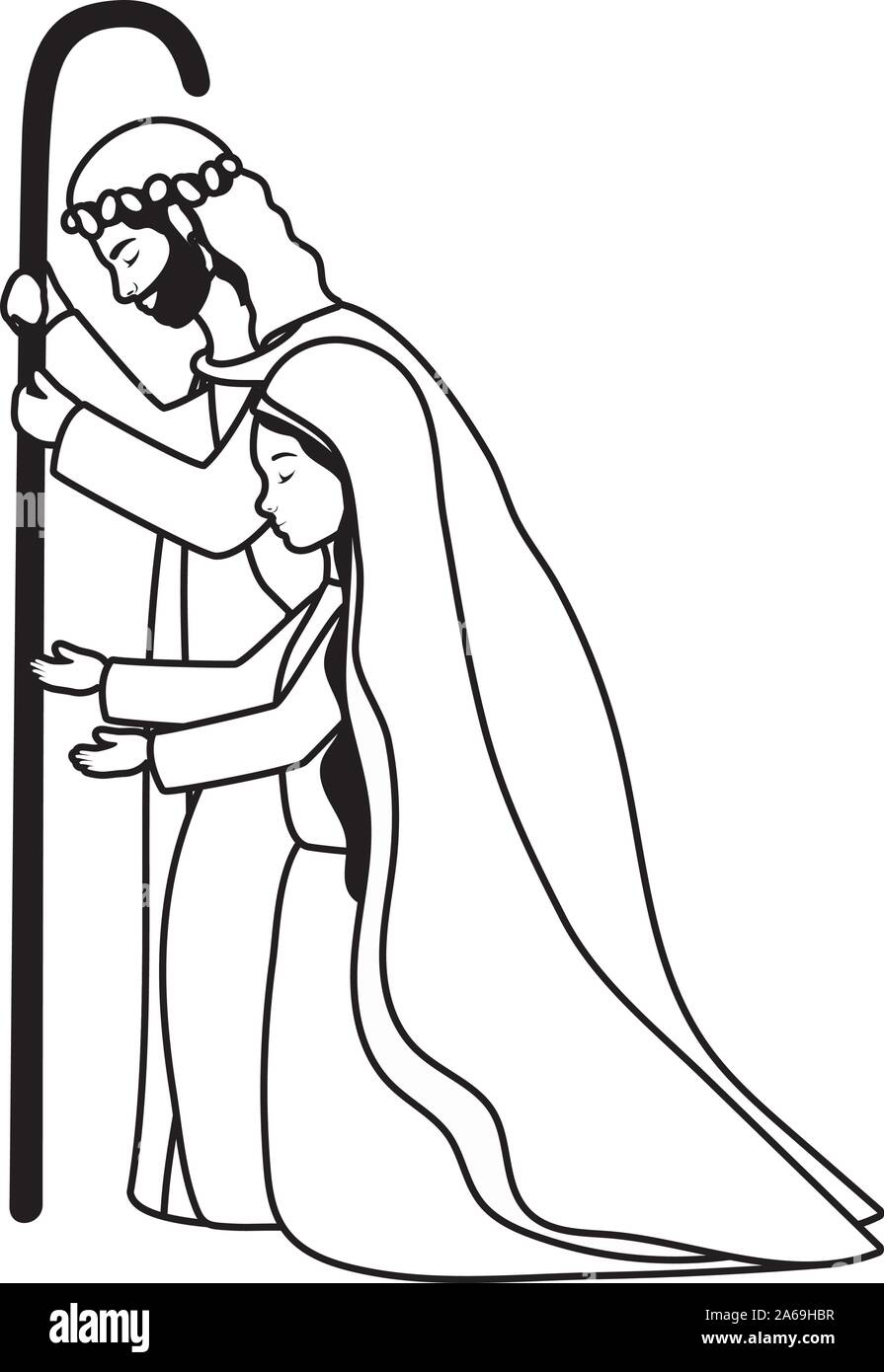 saint joseph and mary virgin manger characters Stock Vector Image &amp; Art ...