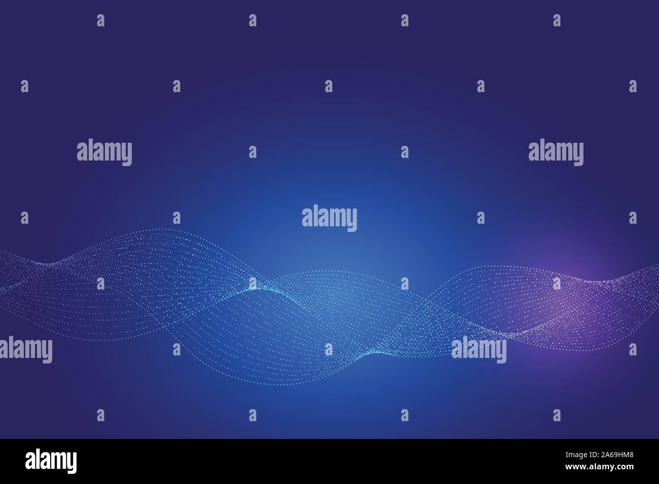 Futuristic Wave Blue and violet halftone abstract. Technology Vector background. Stock Vector