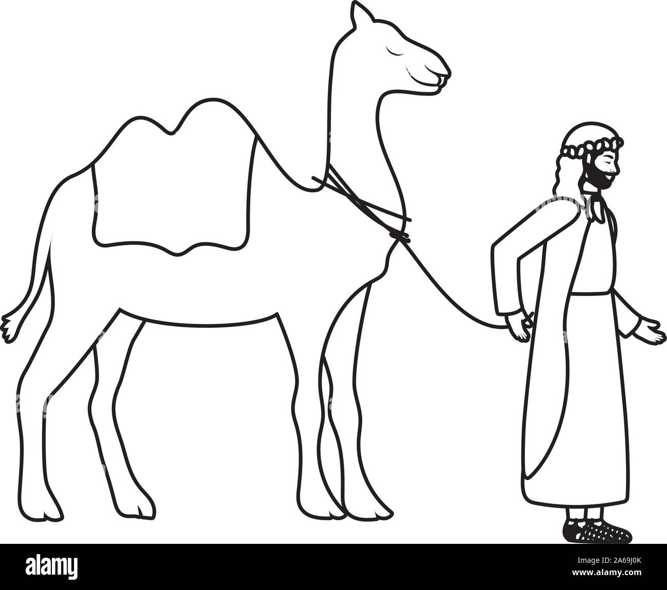saint joseph with camel manger characters Stock Vector Image & Art Alamy