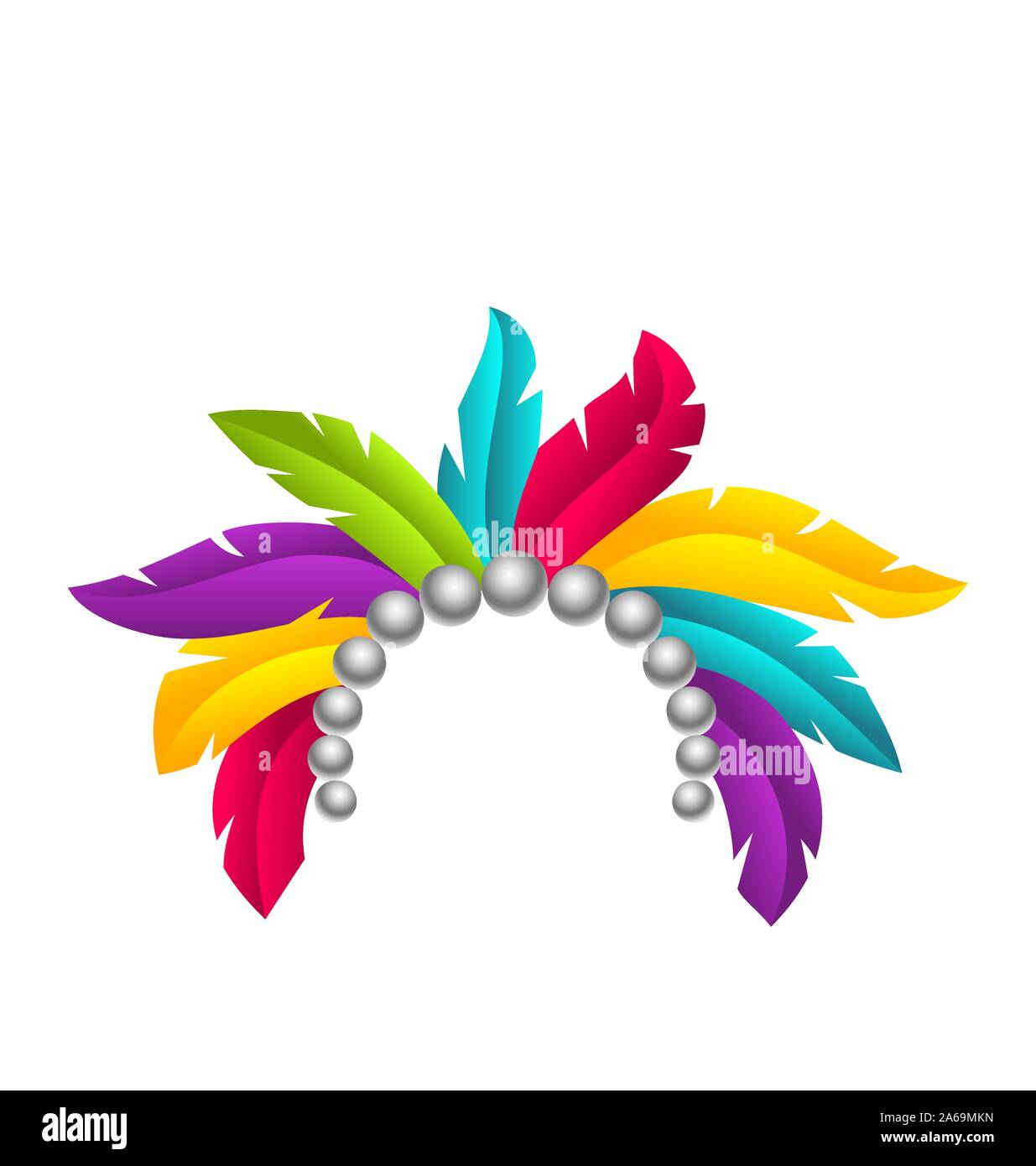 Carnival Feather Headband, Headdress with Pearls, Headpiece Carnaval,  Festival Headwear - Illustration Vector Stock Vector Image & Art - Alamy