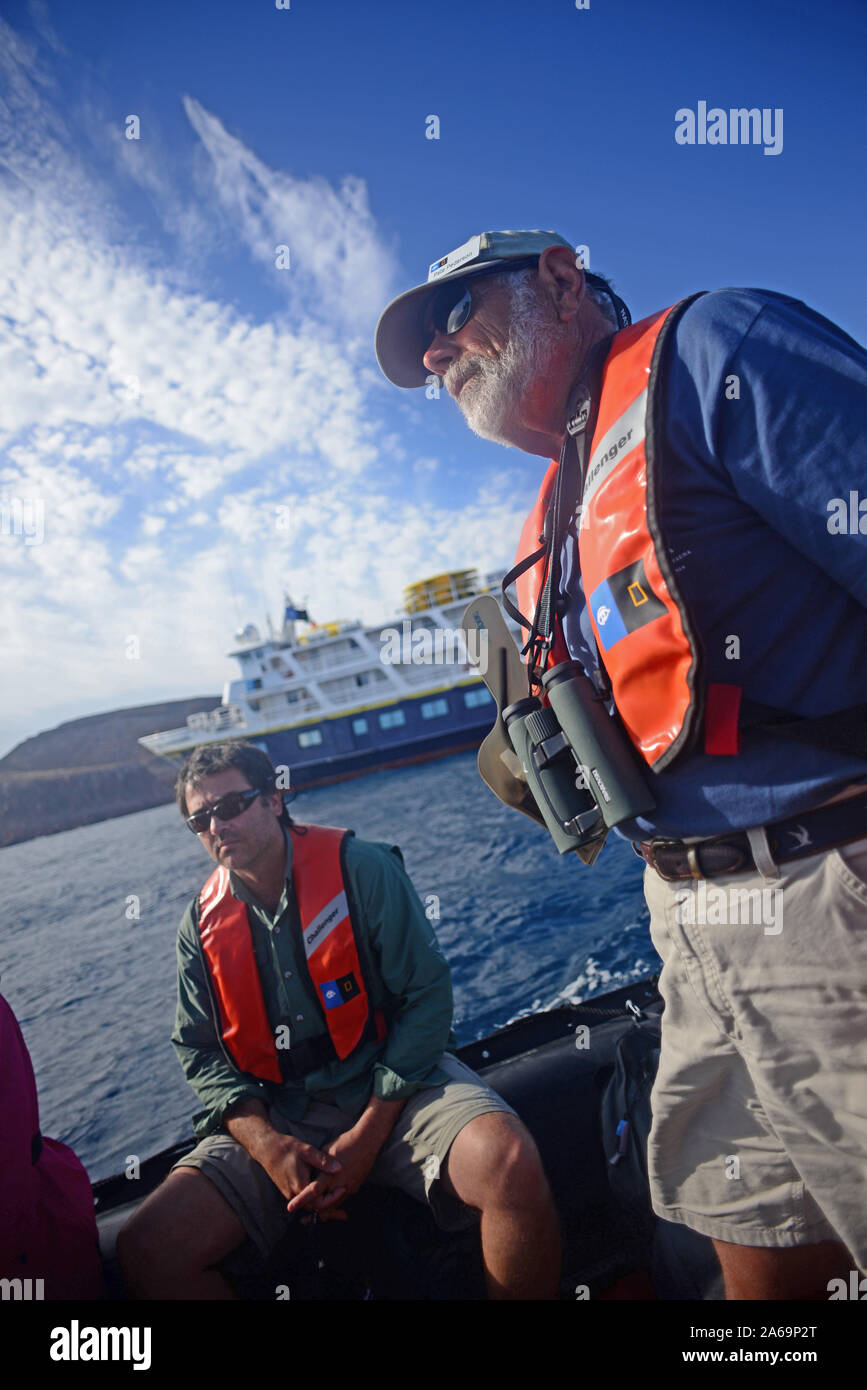 Exploring the Sea of Cortez on a zodiac with Lindblad Expeditions, Baja California, Mexico Stock Photo