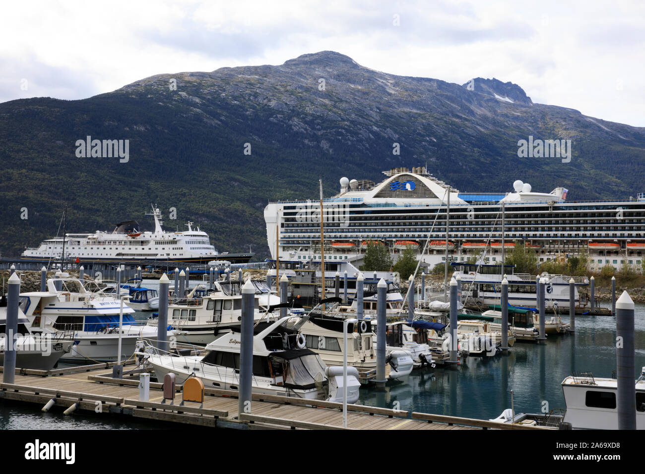 Cruise ship in Skagway port, Skagway, Alaska, USA Stock Photo Alamy