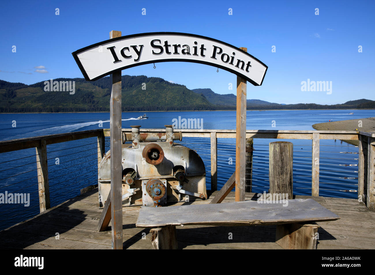 Strait Point sign, Strait Point, Alaska, USA Stock Photo - Alamy