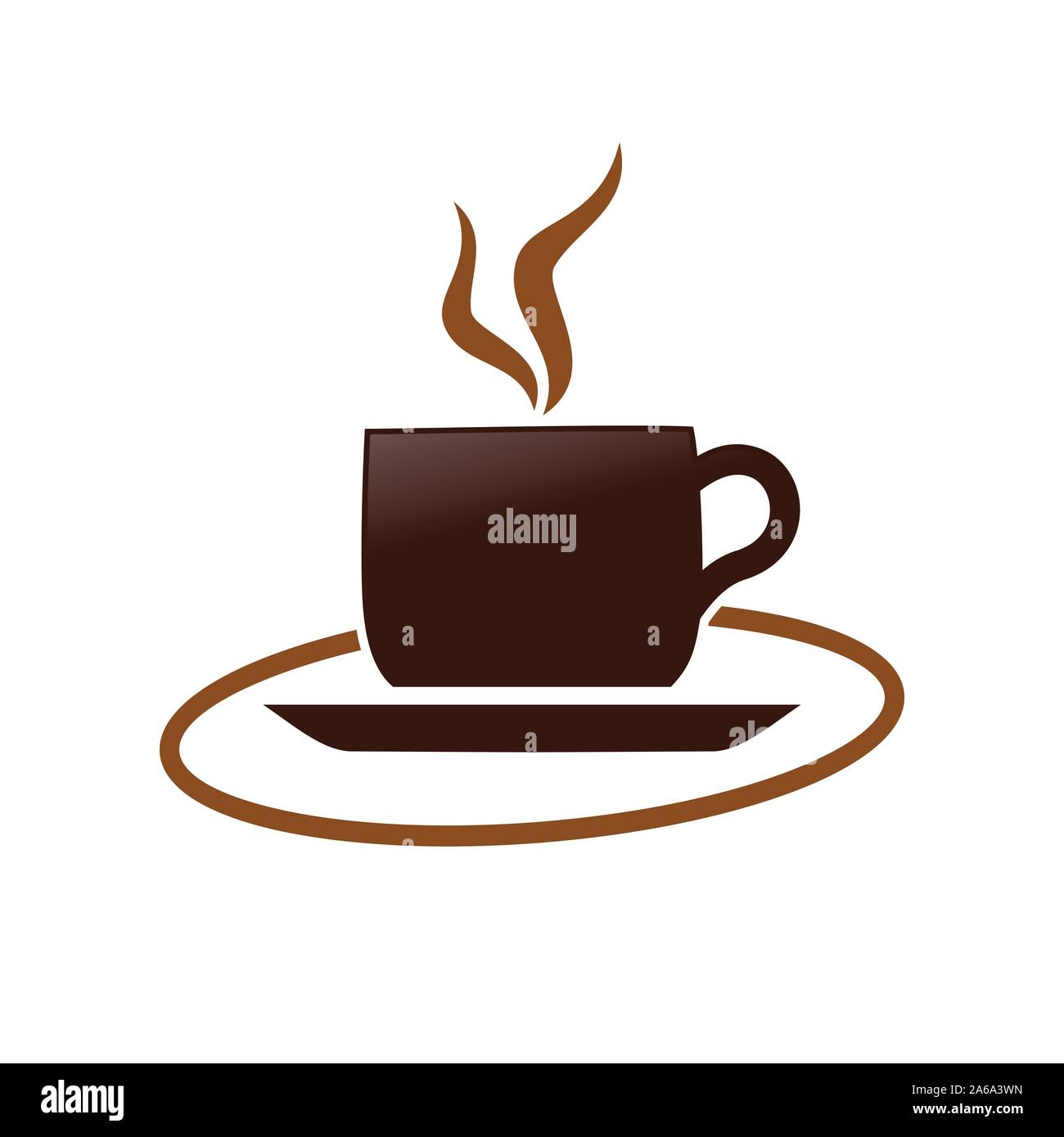 Hot Coffee Cup Simple Vector Symbol Graphic Logo Design Template Stock Vector