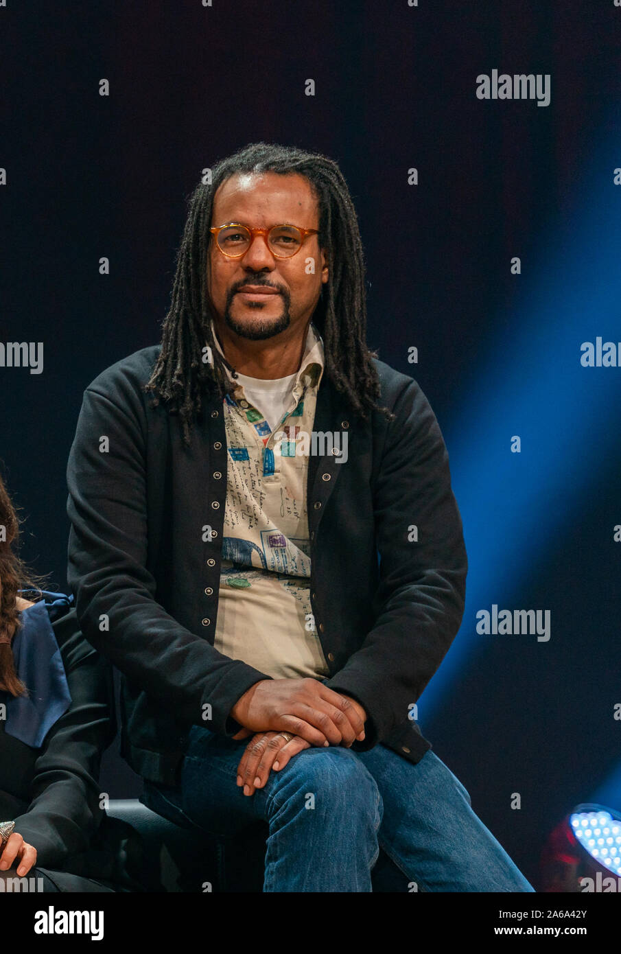 FRANKFURT AM MAIN, Germany - October 19 2019: Colson Whitehead (*1969, author) at 71st Frankfurt Book Fair / Buchmesse Frankfurt Stock Photo