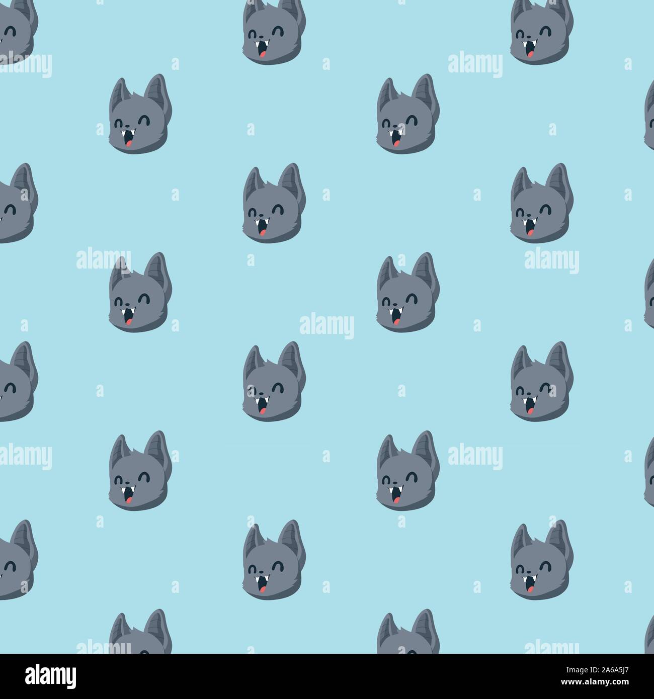 Vector pattern with bats on pastel background. Stock Vector