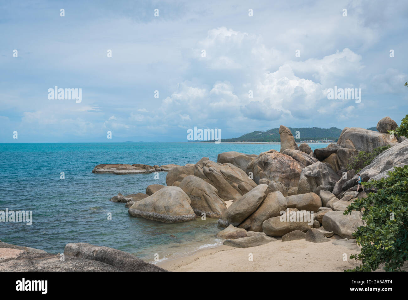 Hin Ta and Hin Yai Rocks on Lamai Beach, Koh Samui, Thailand Stock Photo
