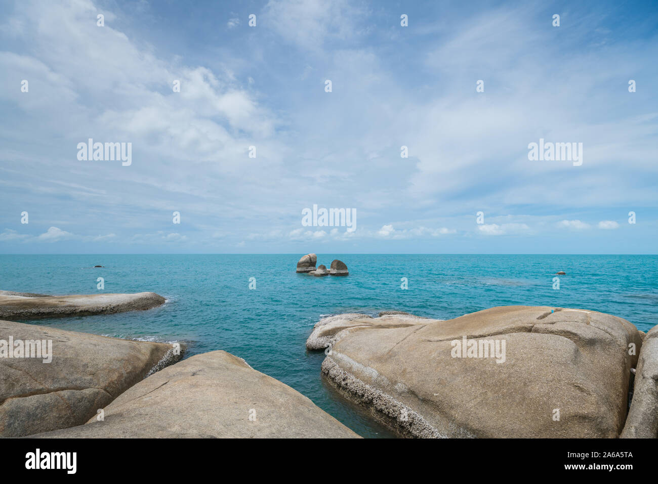 Hin Ta and Hin Yai Rocks on Lamai Beach, Koh Samui, Thailand Stock Photo