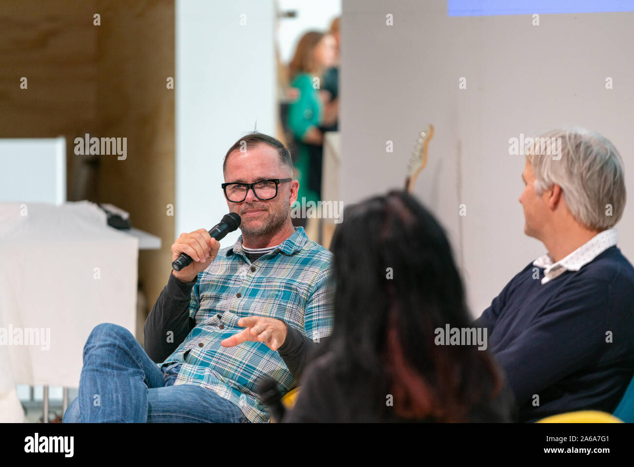 FRANKFURT AM MAIN, Germany - October 18 2019: Lars Lenth and Reidar Müller at 71st Frankfurt Book Fair / Buchmesse Frankfurt Stock Photo