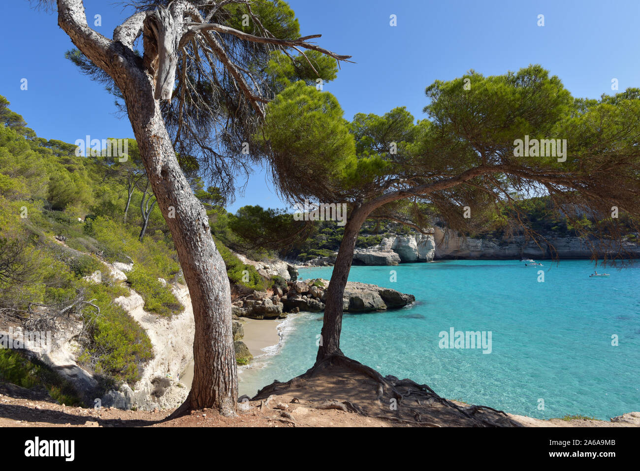 Cala Mitjana Minorca, Menorca Spain Balearic island Stock Photo