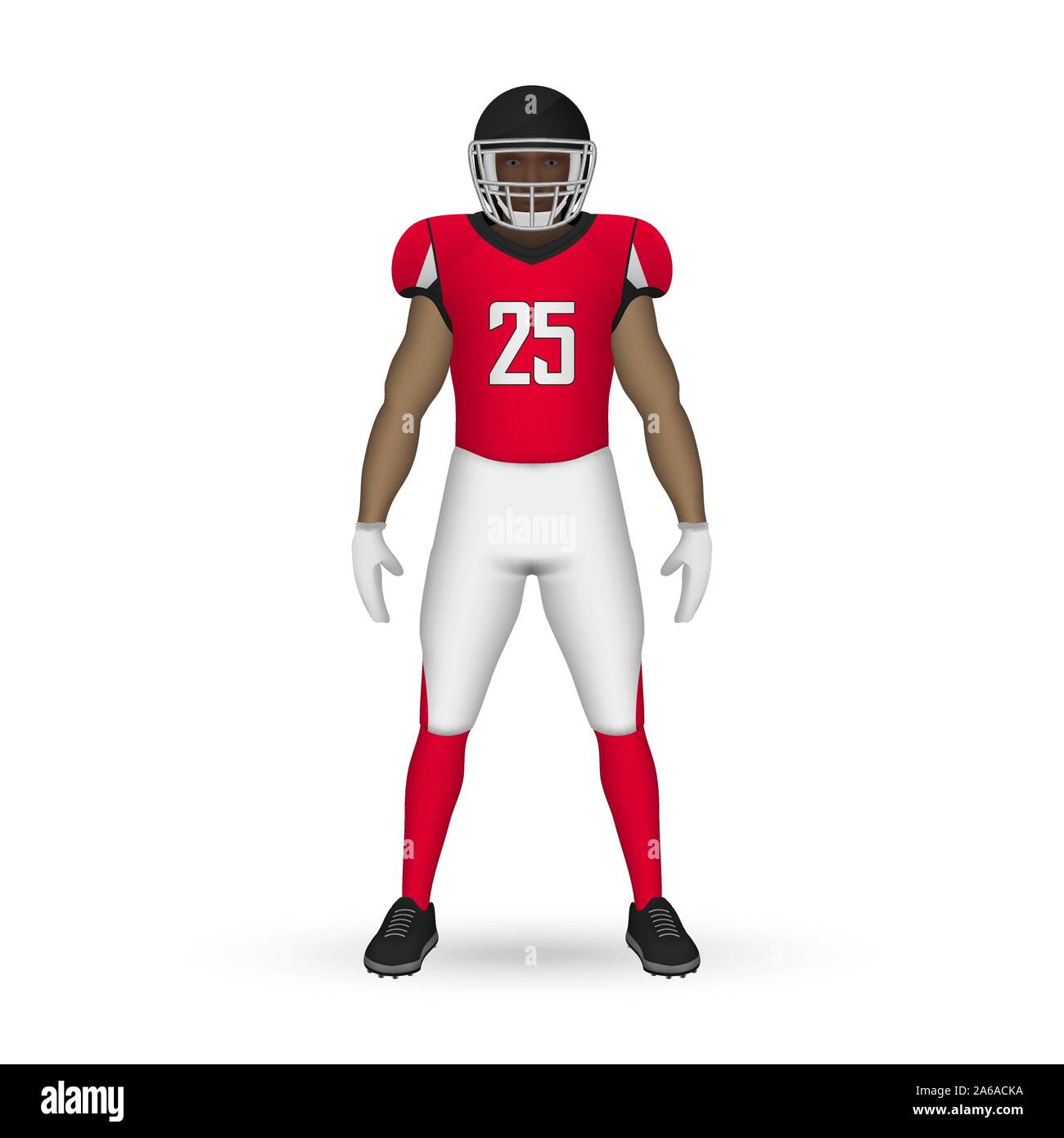 3D realistic American football player, Team Kit template design Atlanta; Falcons Stock Vector
