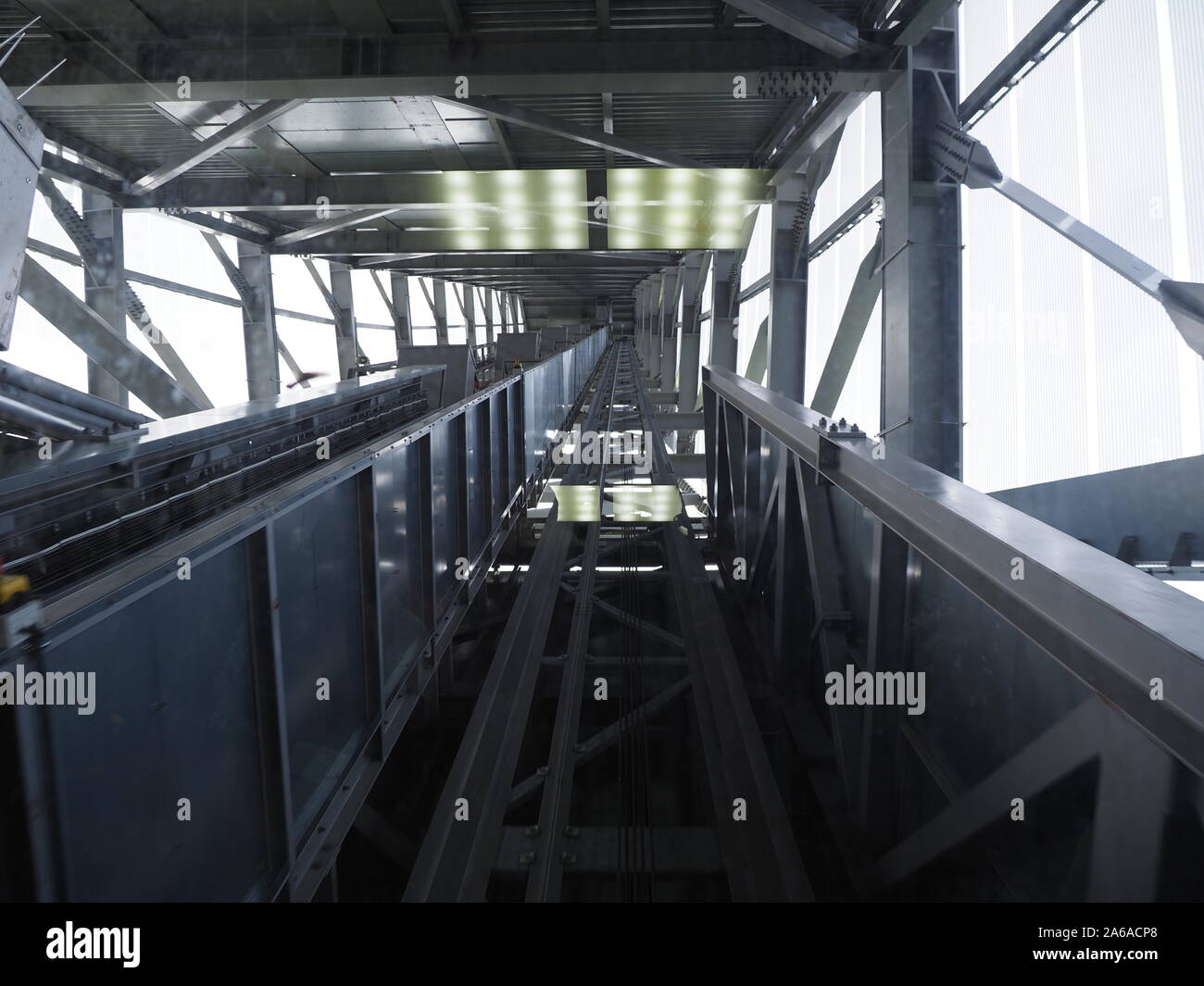 Construction of ski jump elevator in Holmenkollen near european capital