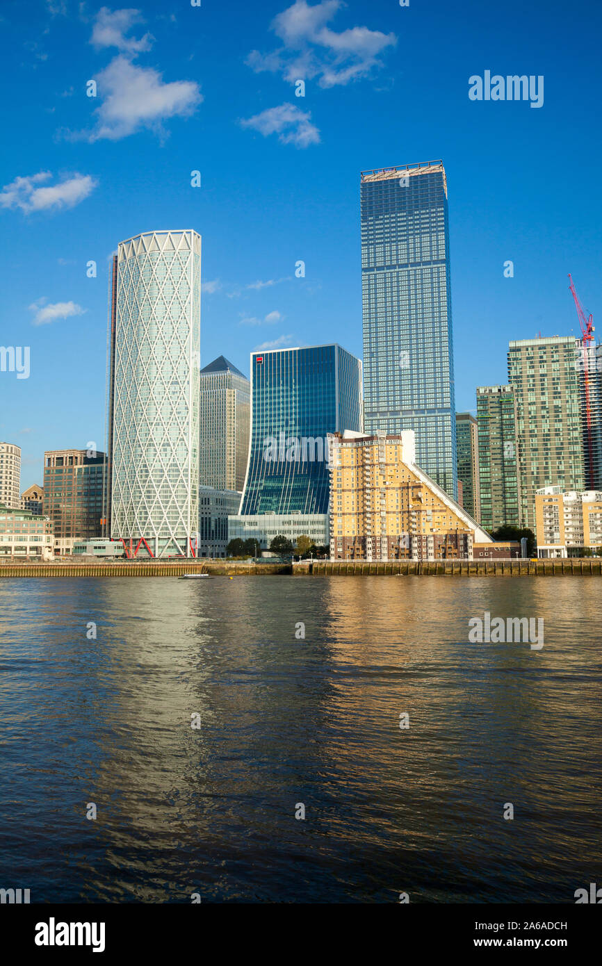 Canary Wharf complex in Docklands London Photographed in Nov 2019. Stock Photo