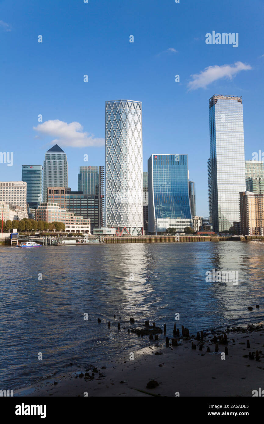 Canary Wharf  complex in Docklands London Photographed in Nov 2019. Stock Photo