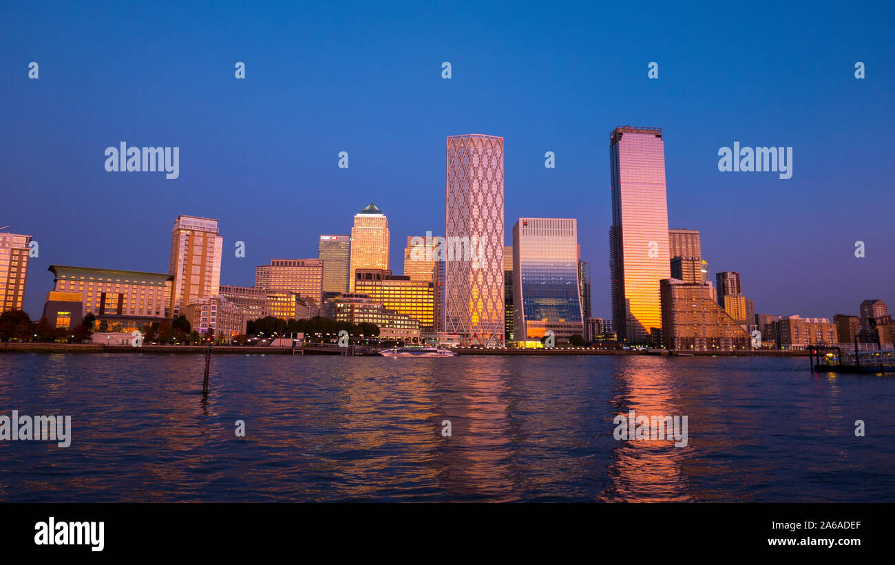 Canary Wharf financial banking district taken Nov 2019 Stock Photo