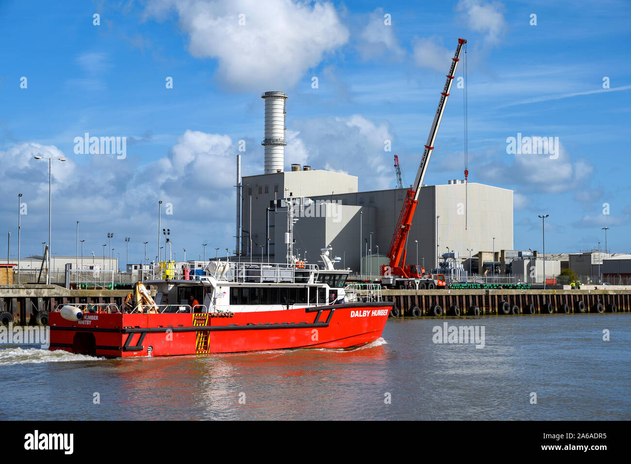 Dalby Humber offshore support vessel, Great Yarmouth, Norfolk, UK. Stock Photo