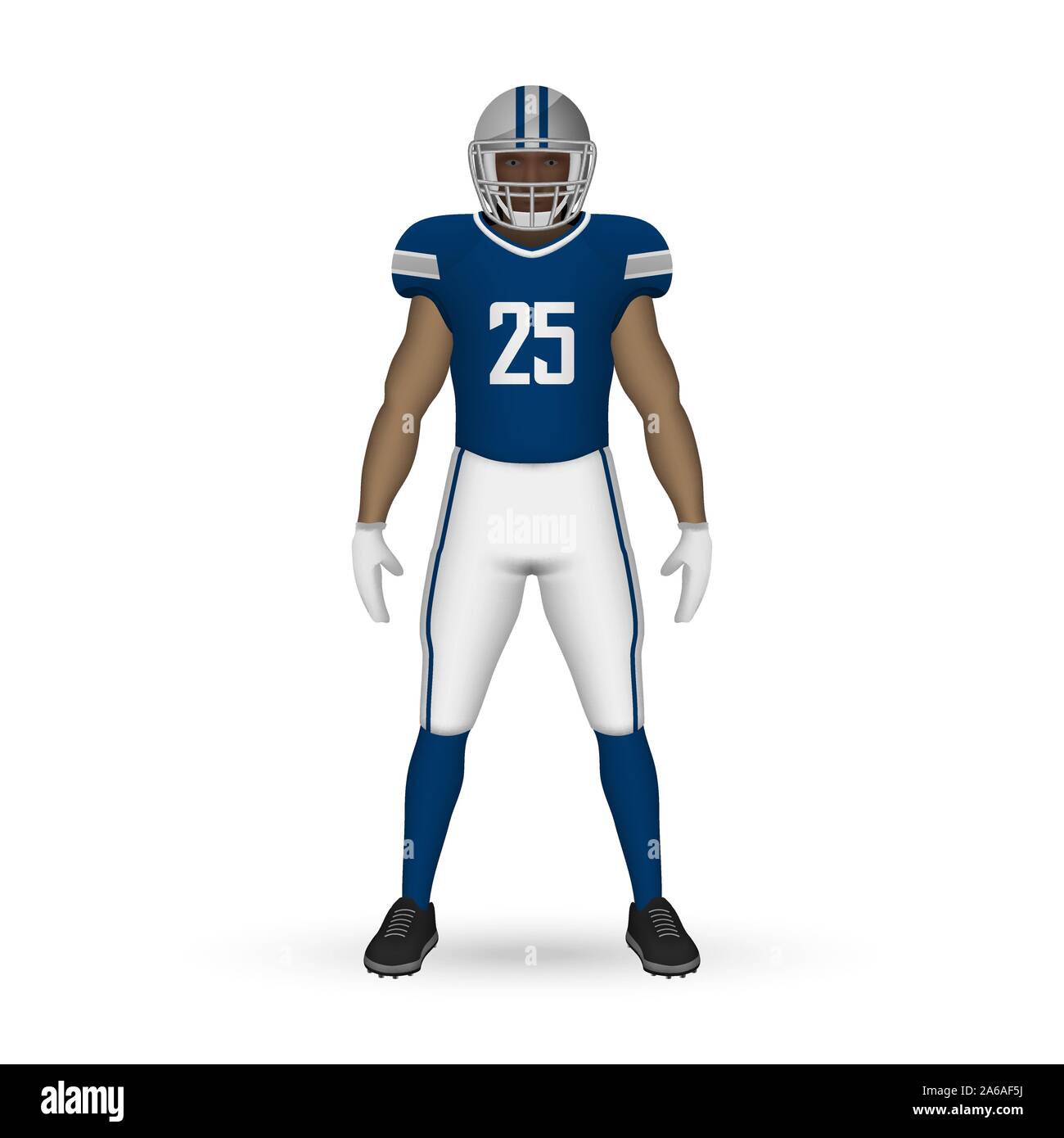 3D realistic American football player, Team Kit template design Dallas; Cowboys Stock Vector