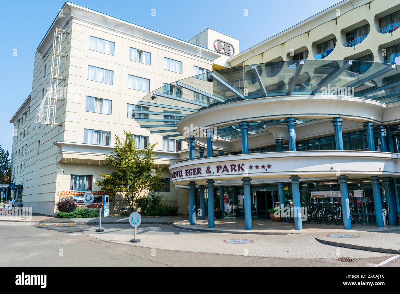 Hotel Eger & Park, 4 star full spa hotel in Eger, Hungary on a sunny summers day. Stock Photo