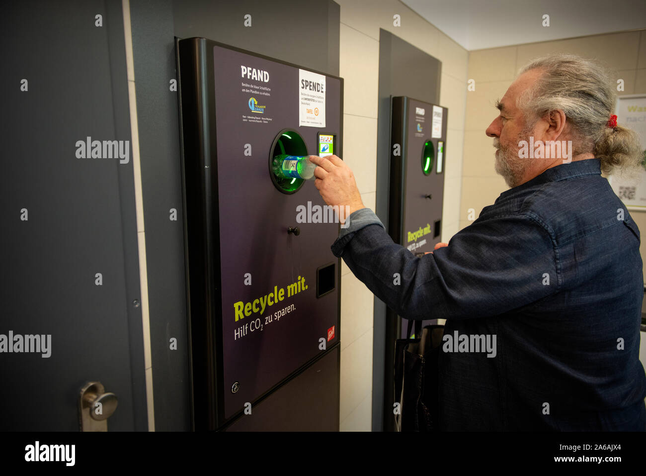 Germany. Plastic Bottles being recycled. Sept 2019 Plastic bottles