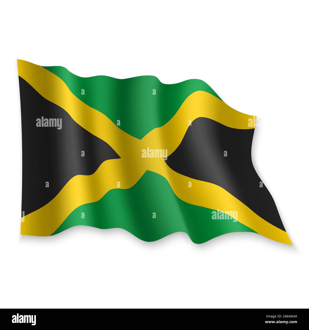 Waving flag jamaica isolated on Stock Vector Images - Alamy
