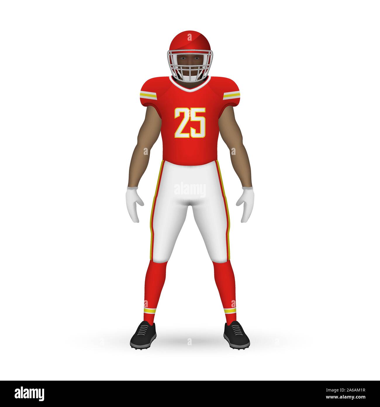 3D realistic American football player, Team Kit template design Kansas  City; Chiefs Stock Vector Image & Art - Alamy