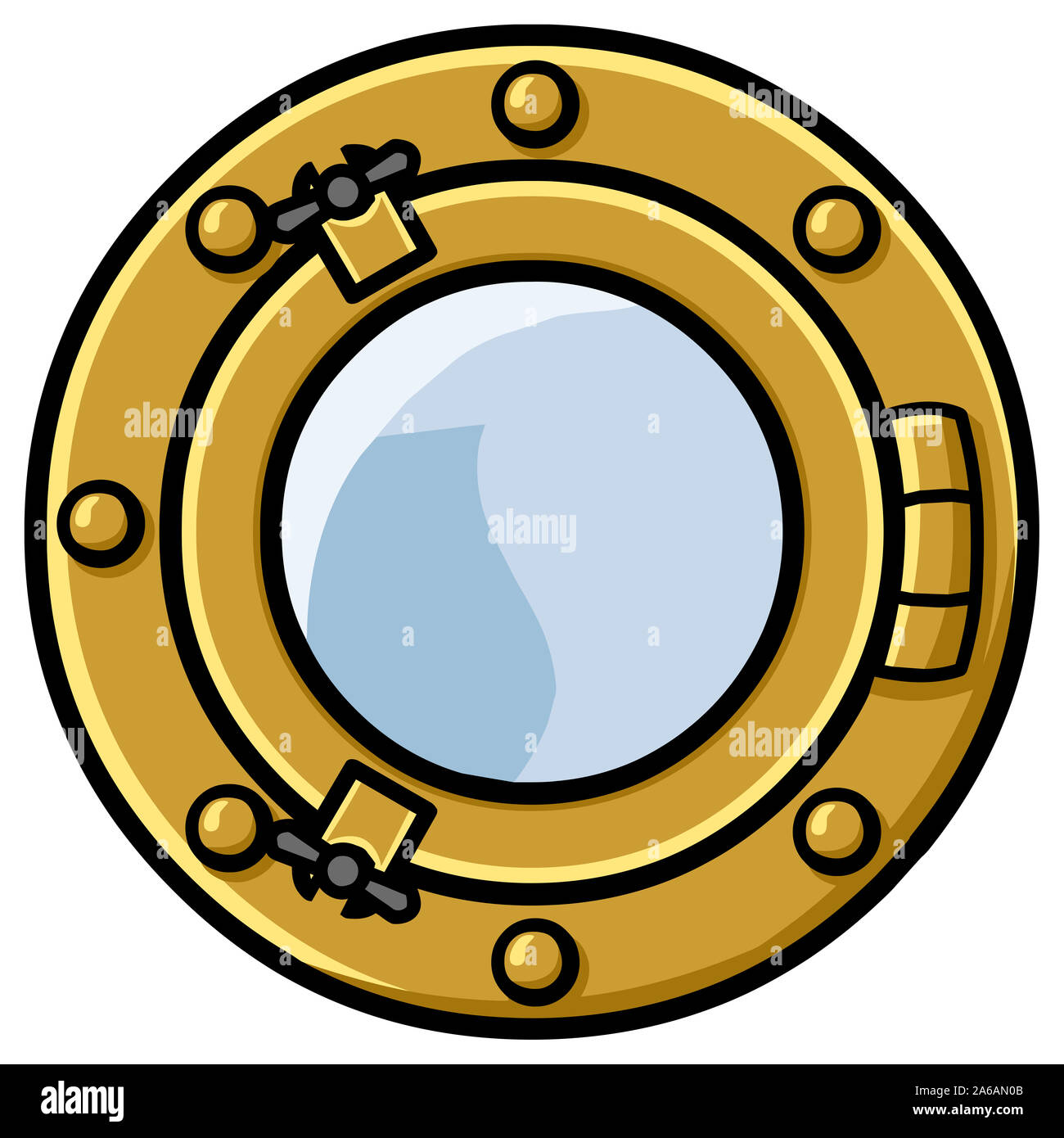 round ship windows metal illustration glass nautical Stock Photo Alamy
