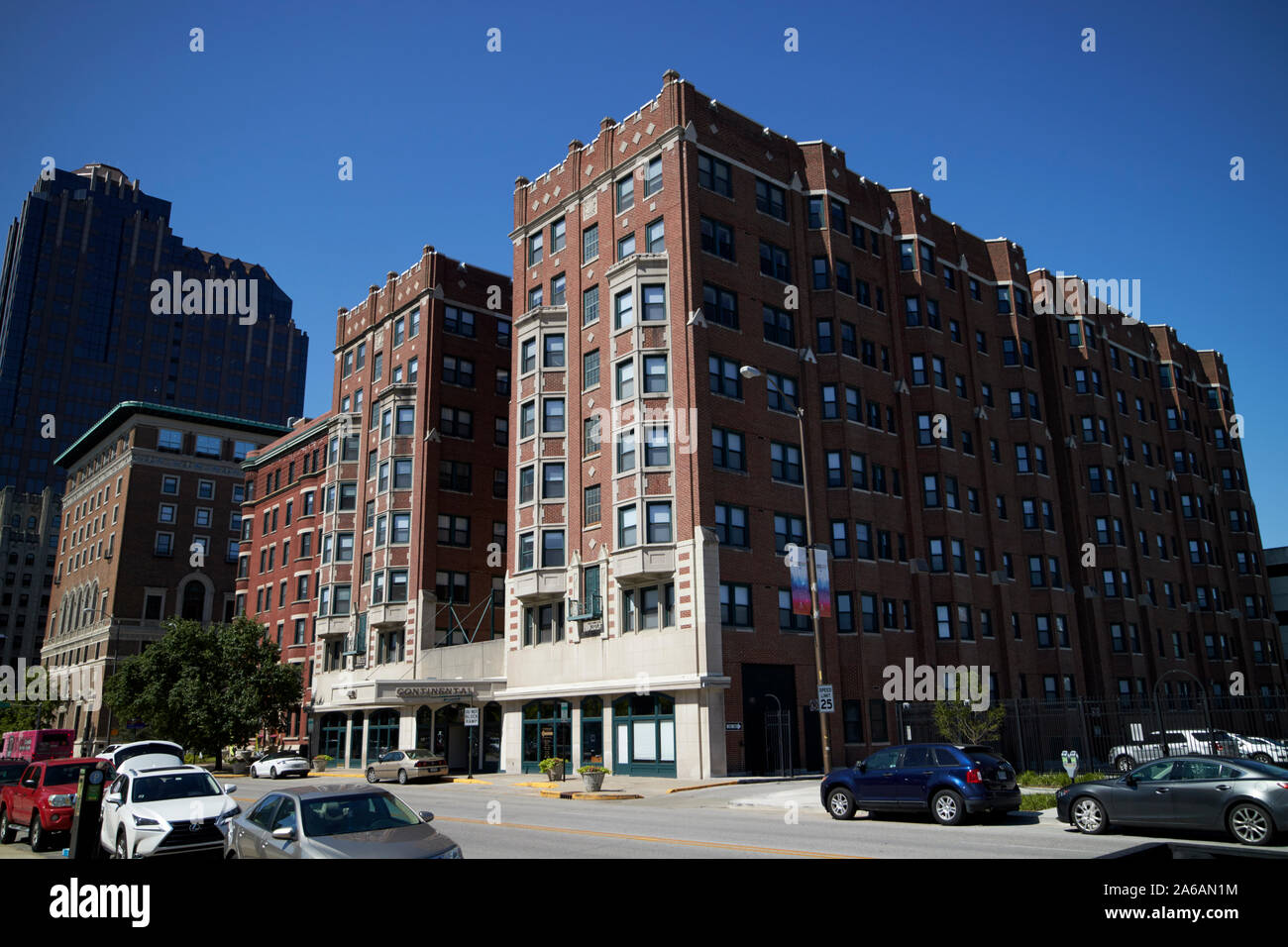 the continental hotel at vermont place formerly the spink arms hotel building indianapolis indiana USA Stock Photo