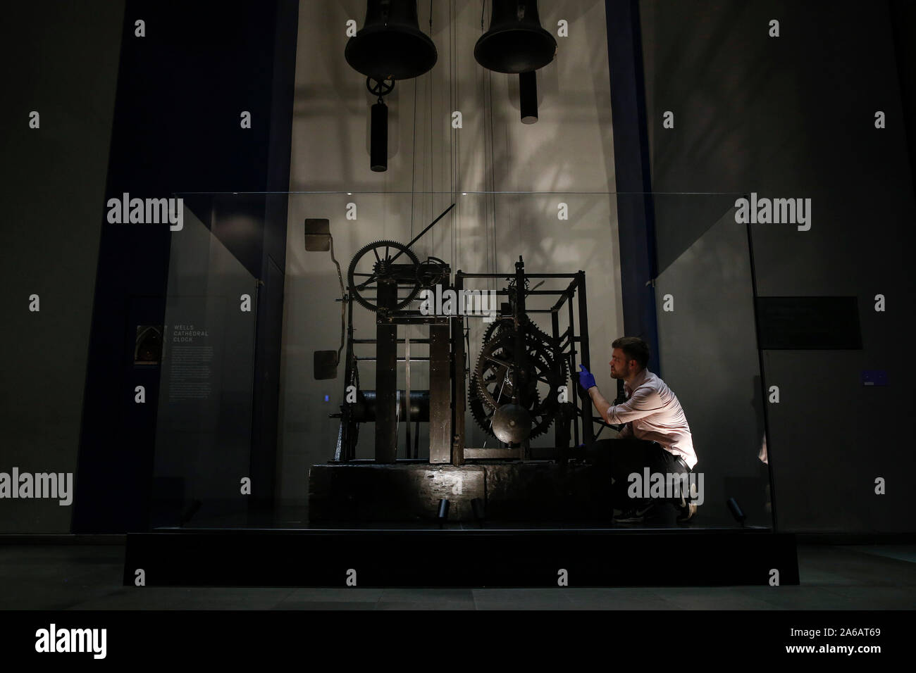 Assistant curator science matthew howles takes hi-res stock photography ...