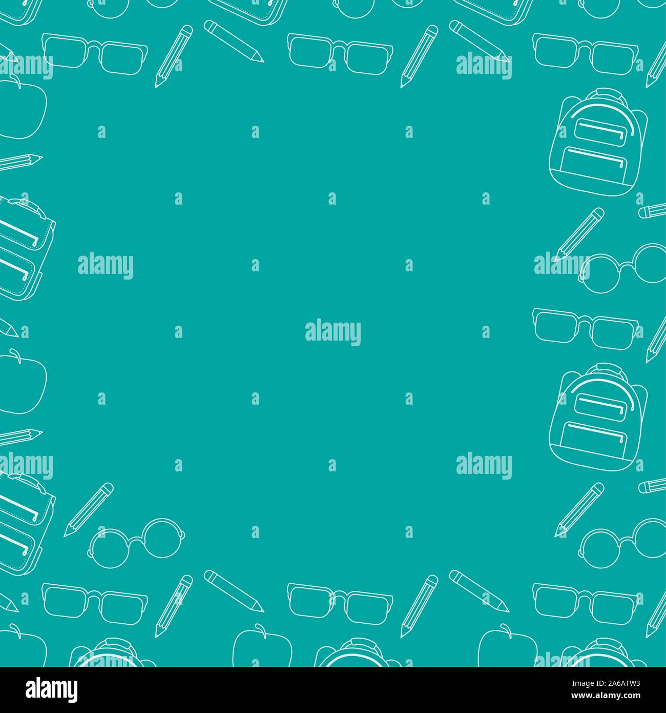 back to school card with drawings in chalkboard Stock Vector Image ...