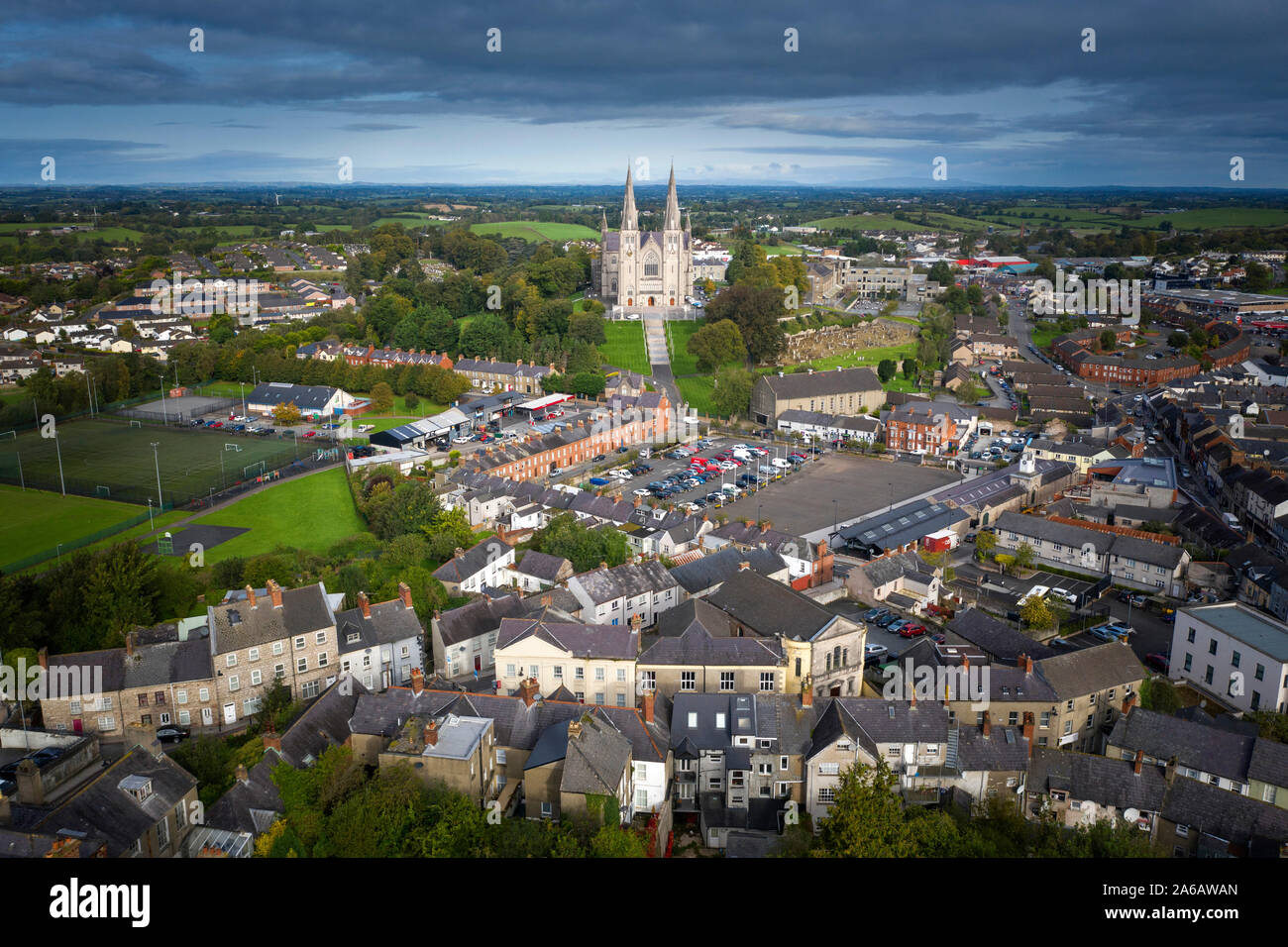 Aerial views of Armagh City, County Armagh, Northern Ireland Stock Photo Alamy