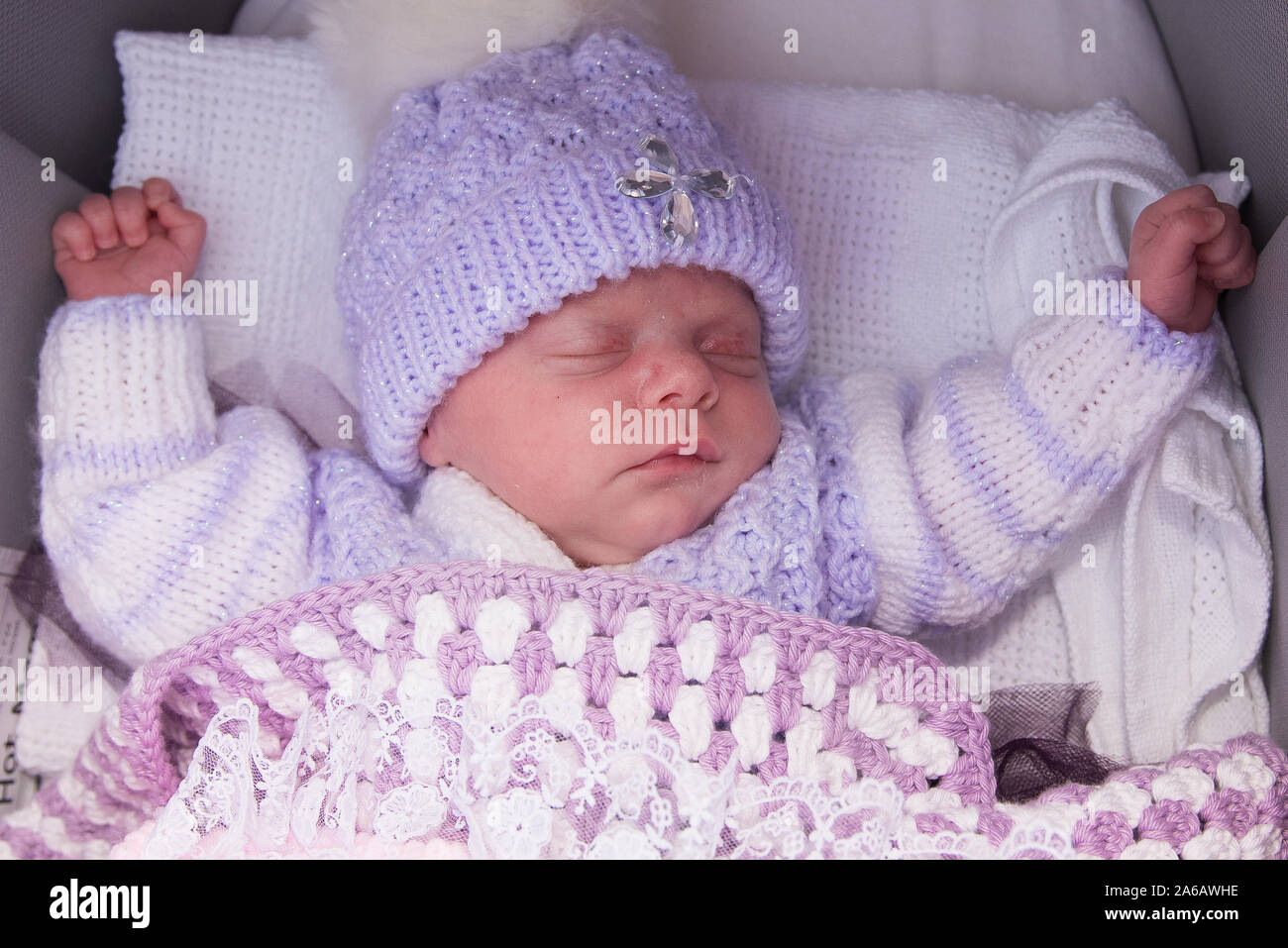 A young baby girl is born premature weighing just 4lbs, pictured here ...