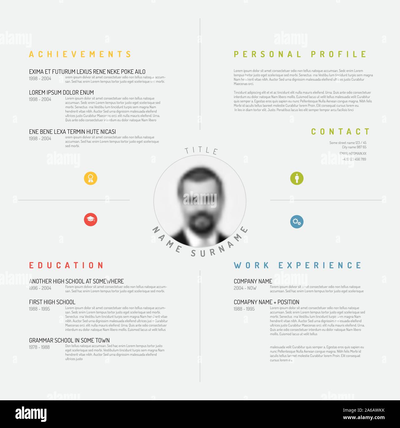Vector minimalist cv / resume template design Stock Vector Image & Art ...