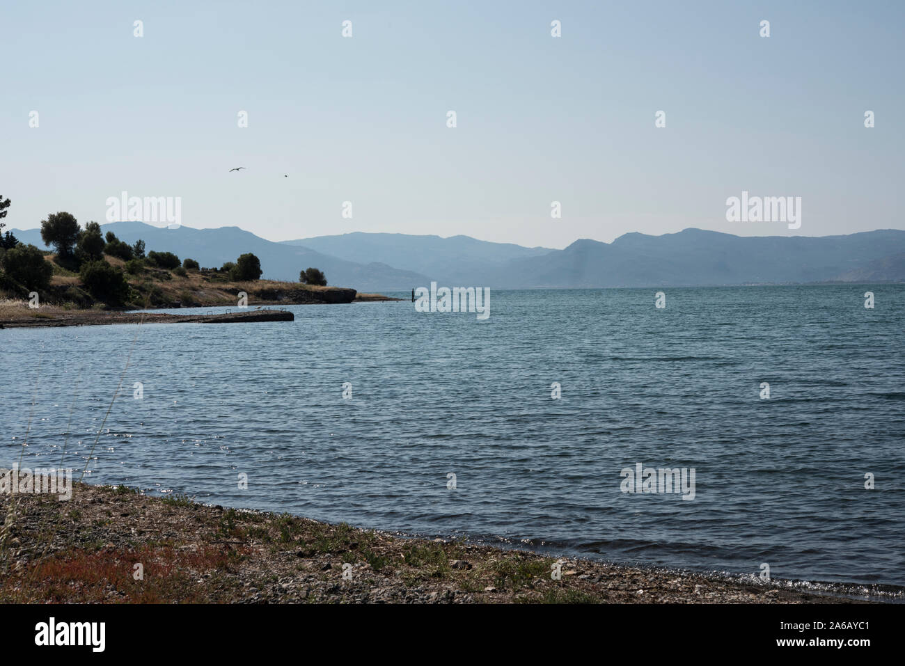 View across Kolpos Kallonis from Ahladeri, Lesbos, Greece Stock Photo