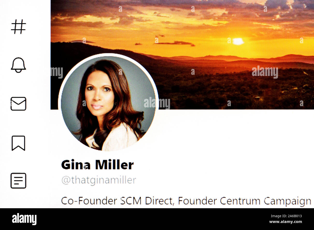 Twitter page (Oct 2019) Gina Miller Stock Photo