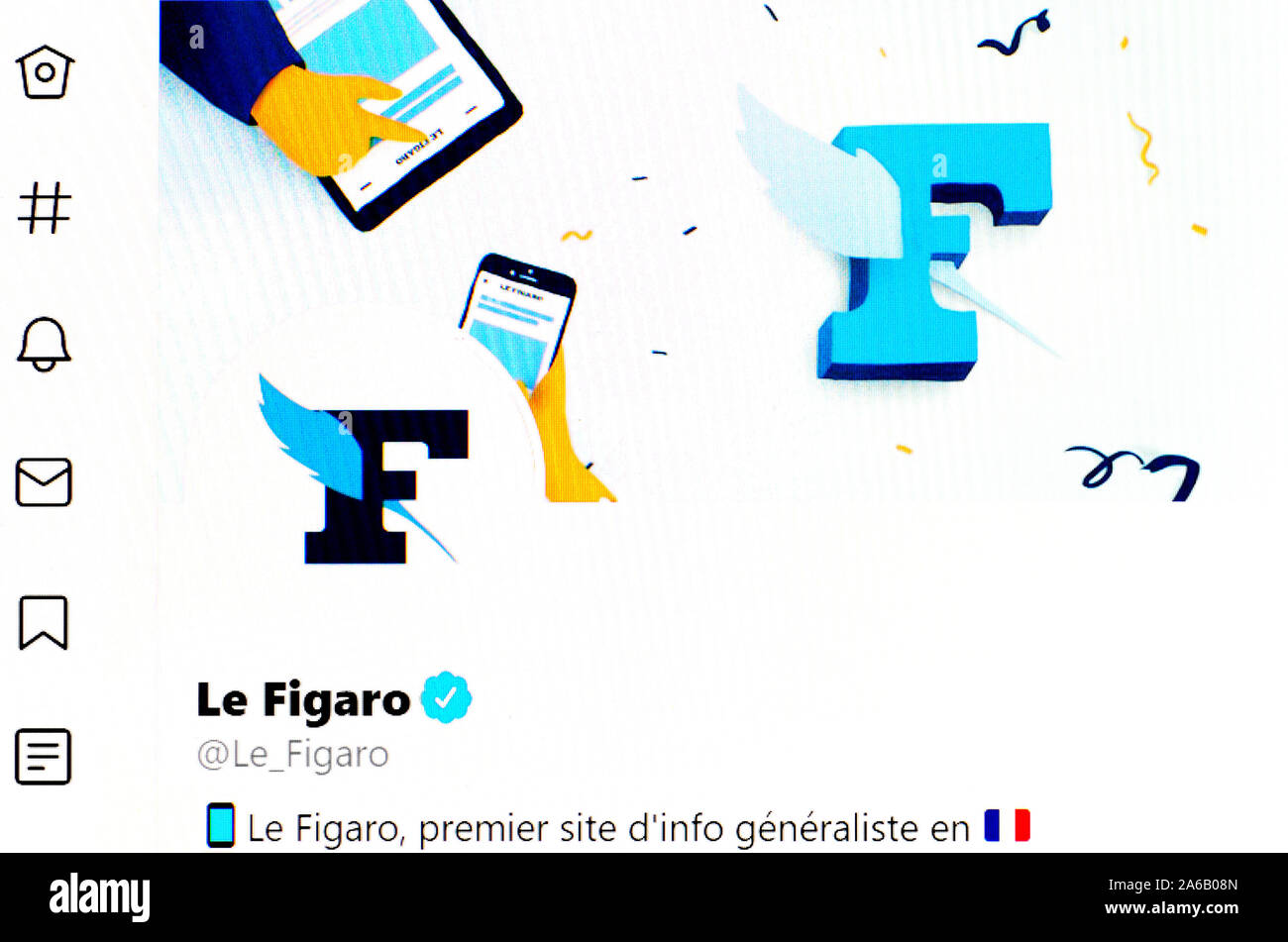 Twitter page (Oct 2019) Le Figaro Stock Photo