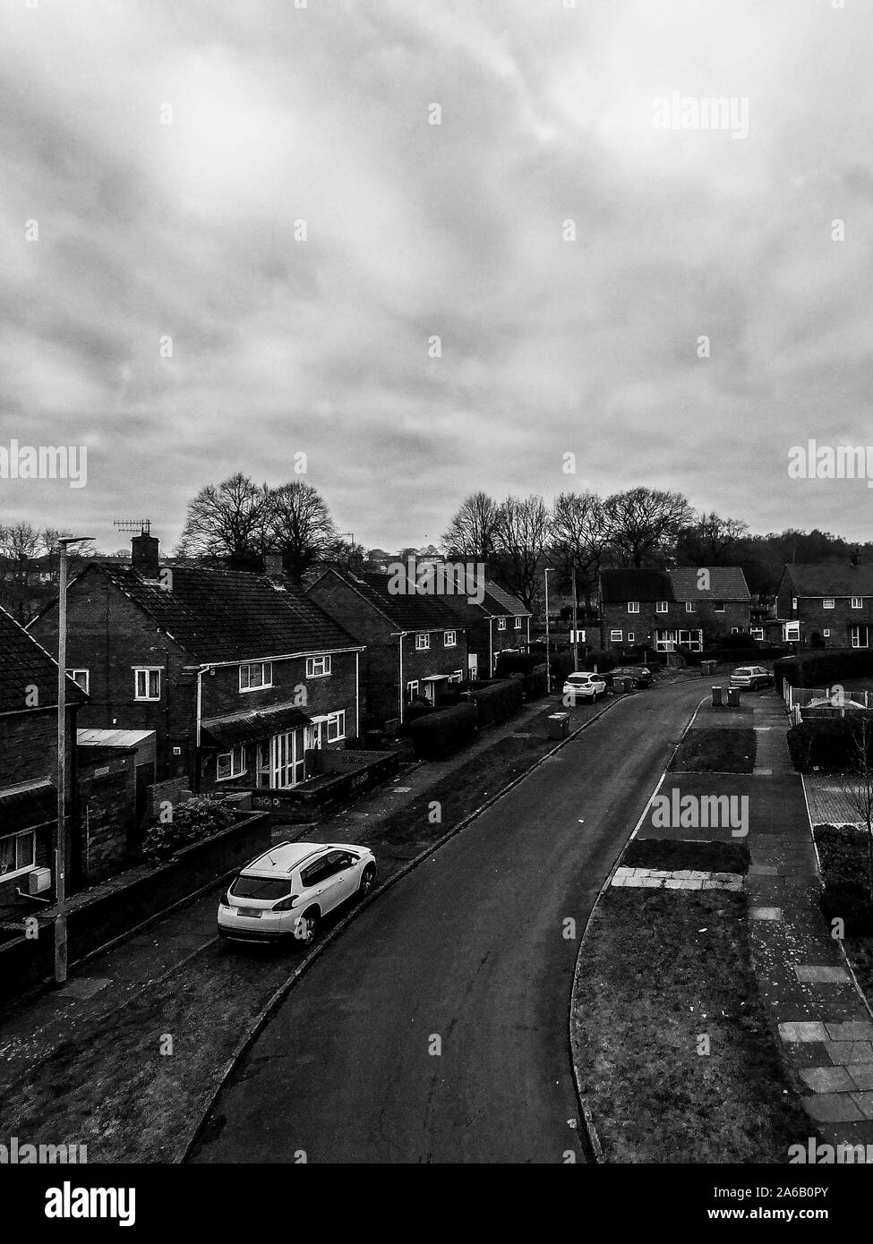 Aerial view of the poverty stricken area of Tunstall and Chell Heath in Stoke on Trent, streets