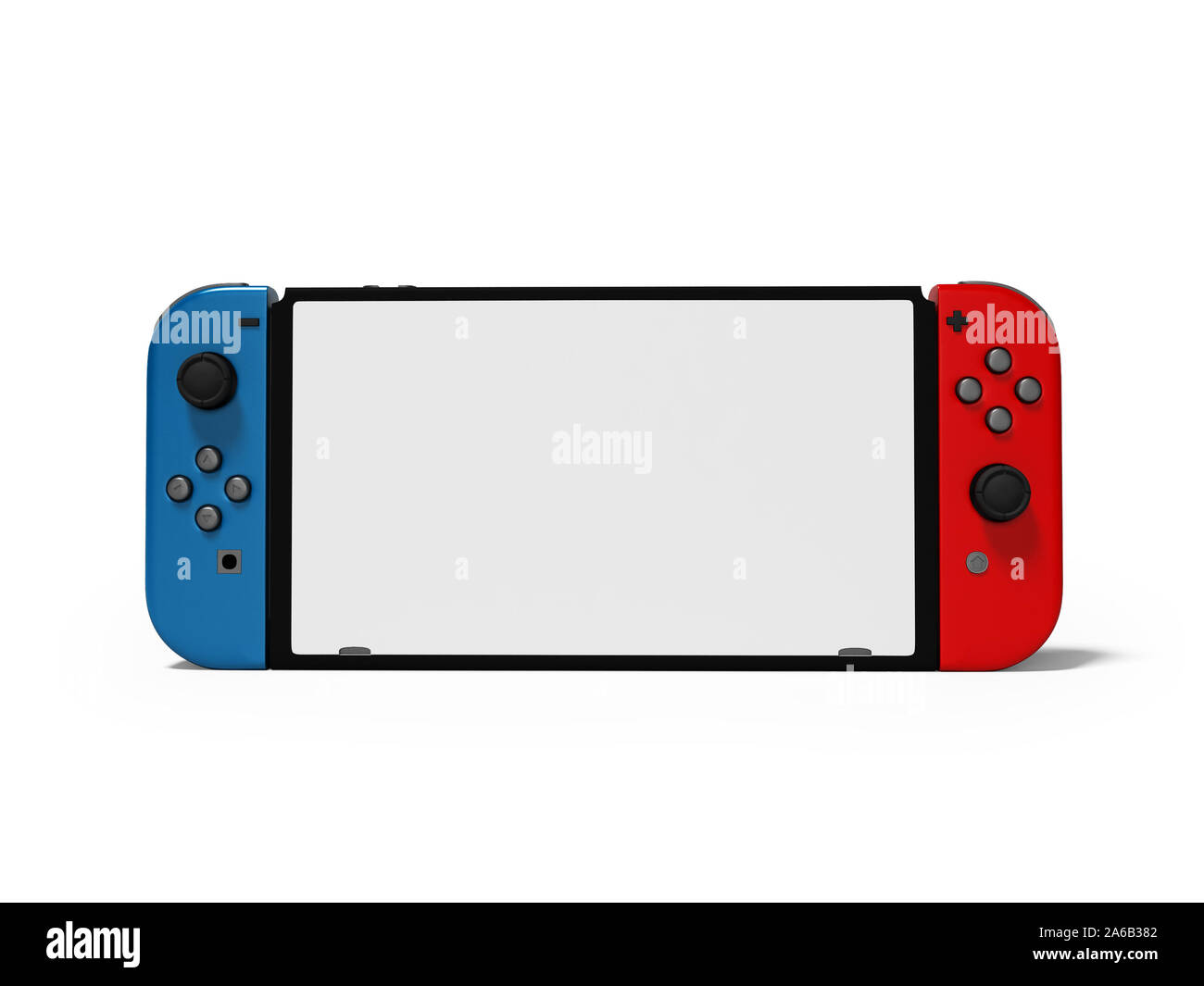 Blue and red joystick wireless gamepad for tablet front view 3d render on  white background with shadow Stock Photo - Alamy