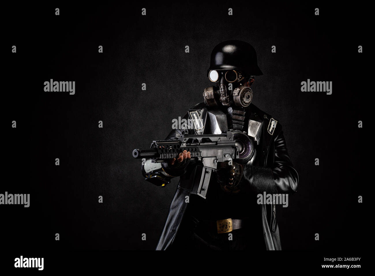 Post apocalyptic cyborg warrior Stock Photo