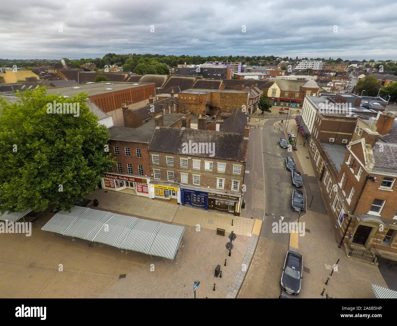Aerial images of Newcastle Under Lyme in the pottery town of Stoke on Trent, Staffordshire Stock Photo