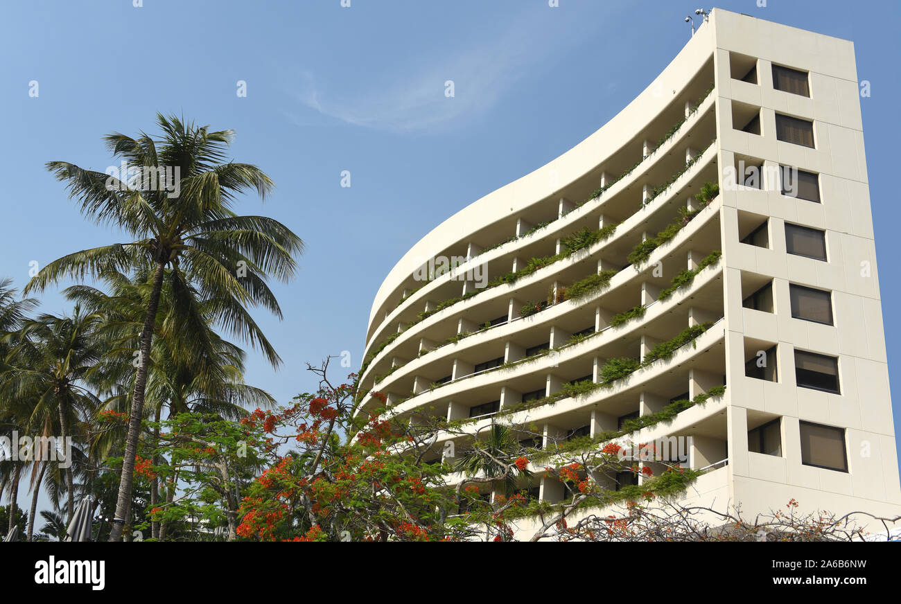A modern apartment building in the city center of Cairns, Australia